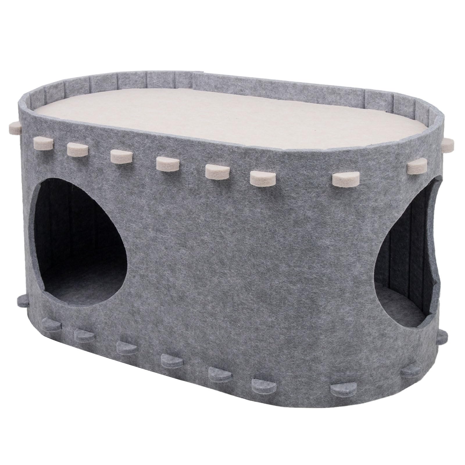 NEWFT Cat Condos for AllYearRound DoubleDecks Cat Cave House Sleeping Bed AntiScratching Cats Cave Cat Tunnel Pet Supplies