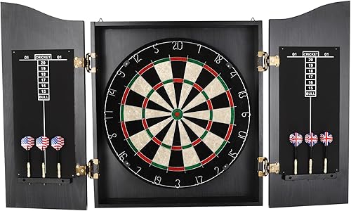 Miniatura 1 de Diana de dardos con 6 dardos para adultos, tablero de dardos clásico de MDF y sisal, juego de tablero de dardos con punta de acero, juego de dardos