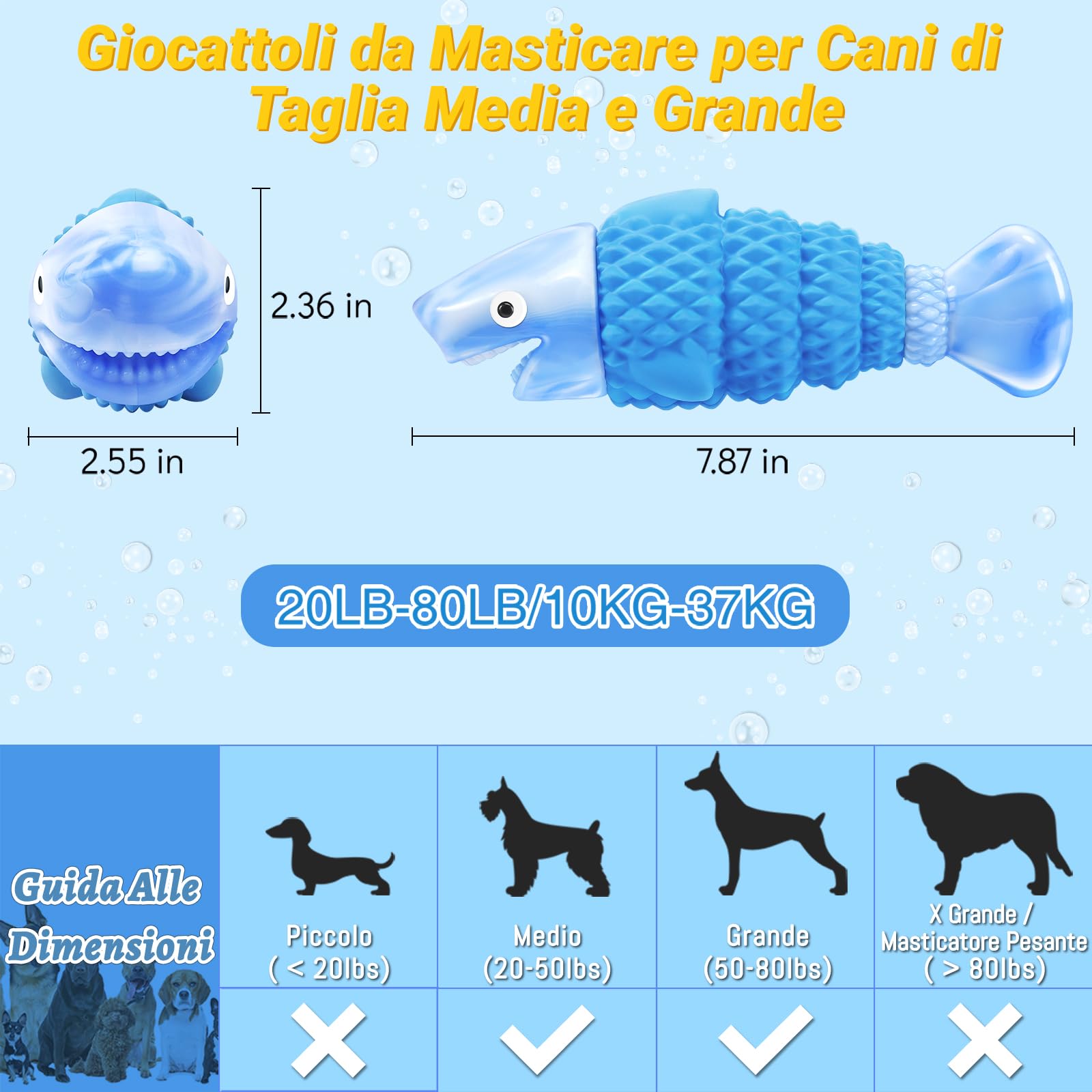 WinTour Giocattoli per cani resistenti per masticatori aggressivi, masticatori indistruttibili per cani per razze medie e grandi, giocattoli da masticare resistenti per tenerli occupati, ridurre la