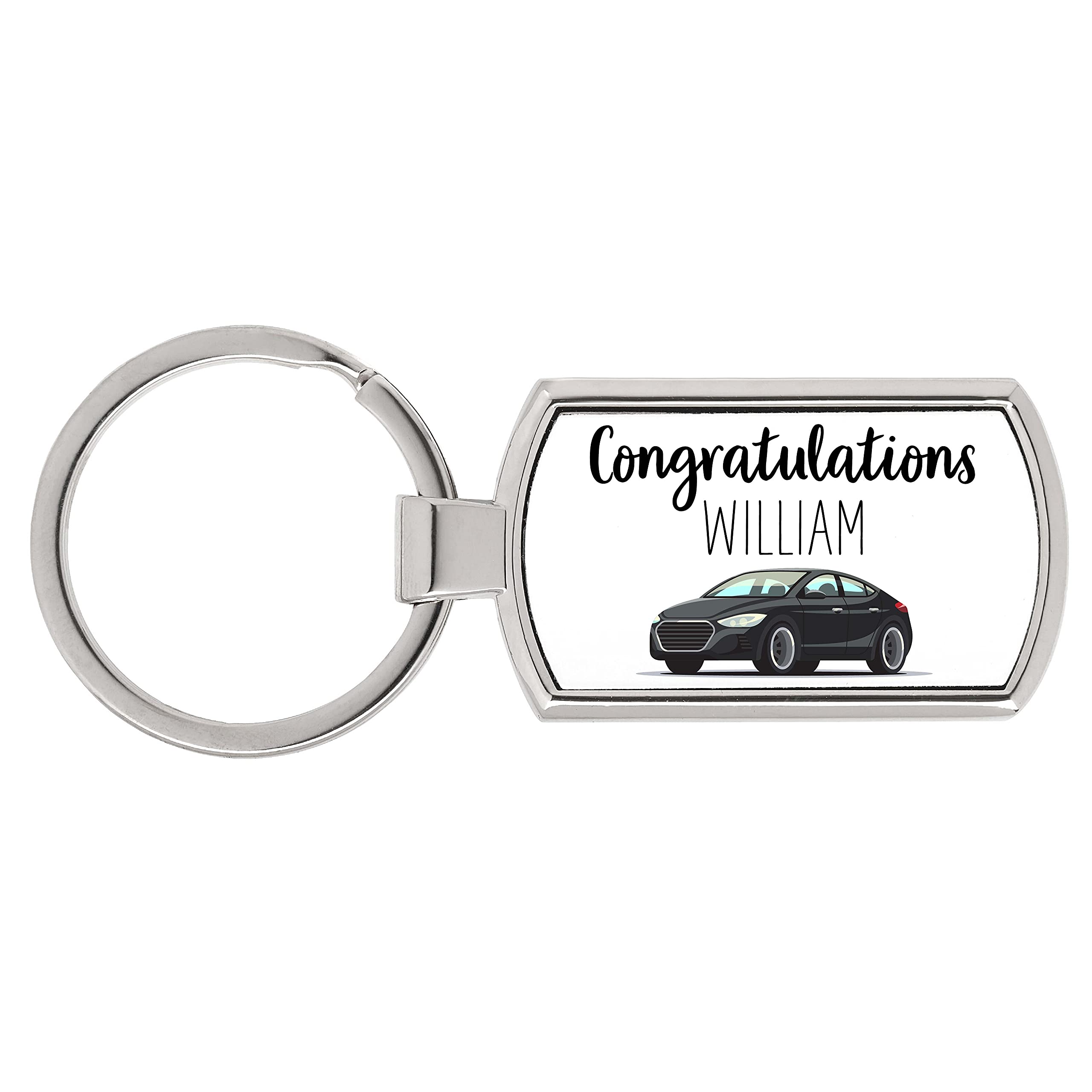 Drifting Ducks Unisex Silver Personalised Keepsake Congratulations Car Metal Keyring Gift Driving Test Pass, New Driver, You've Passed