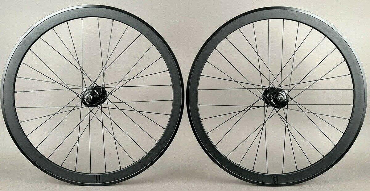 H Plus Son SL42 Black Track Bike Fixed Gear Wheelset Fx/Fx 32h Gran Compe hubs