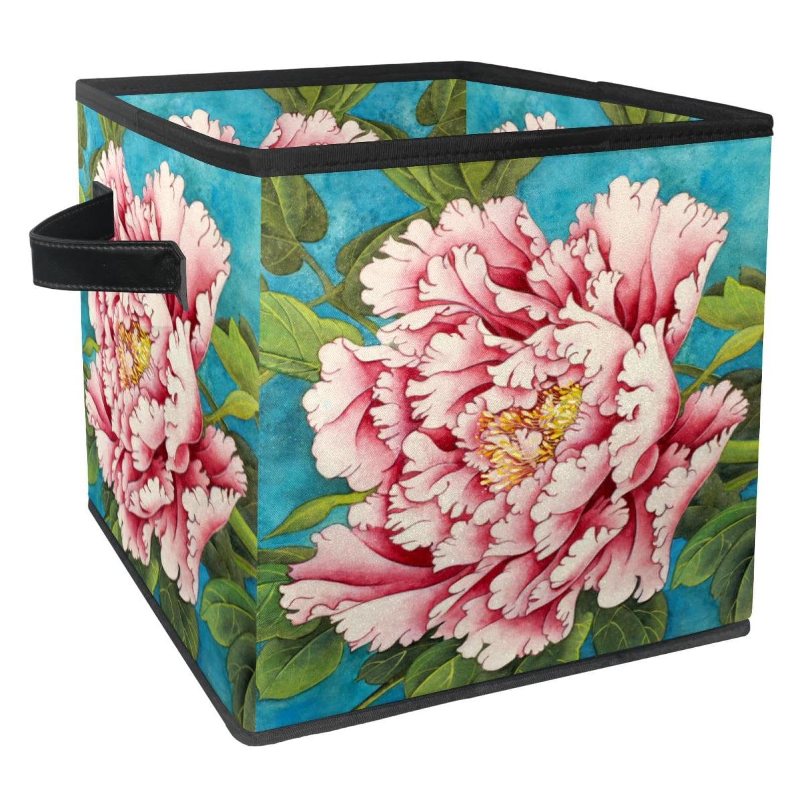 Boîte de rangement pliable pour vêtements et jouets motif fleuri traditionnel