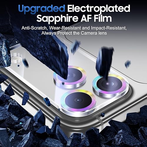 Miniatura 601 de UniqueMe [Paquete de 3 protectores de lente de cámara compatibles con iPhone 14 Pro Max/iPhone 14 Pro, vidrio templado, [compatible con fundas]