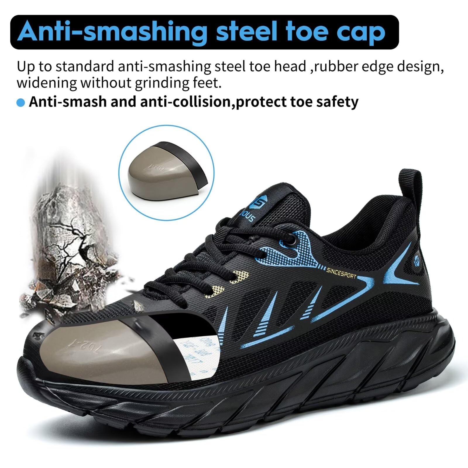 Scarpe Antinfortunistiche Uomo Leggere Scarpe da Lavoro Donna Comodo con Punta in Acciaio Antiscivolo Scarpe Sicurezza