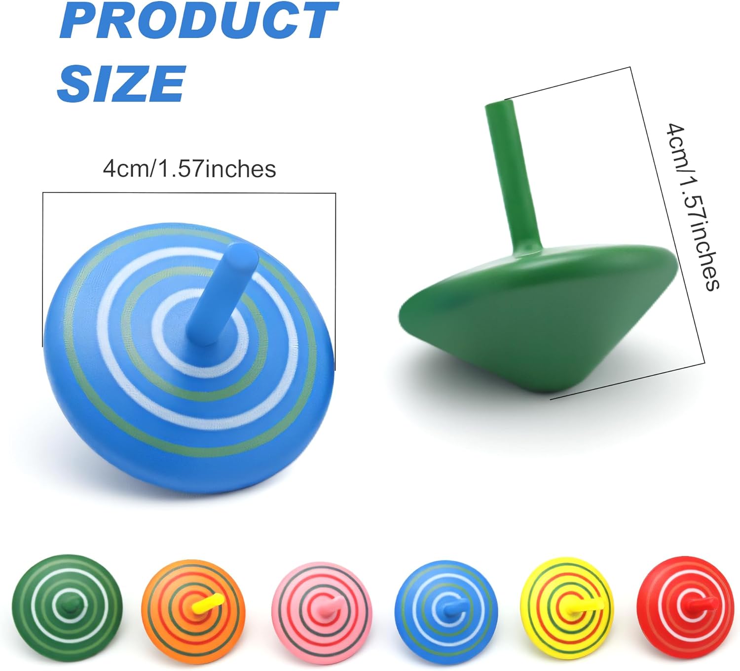 100 Pcs Wooden Spinning Tops for Kids Wood Spin Tops Colorful Classic Gyroscopes Educational Kindergarten Toys Party Favors