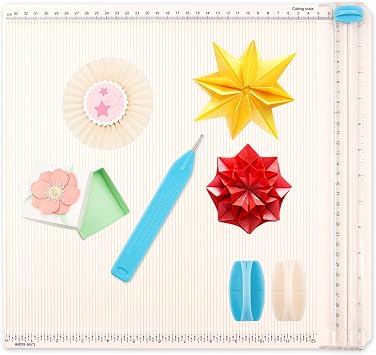 Paper Trimmer Scoring Board 12 x12 inch with2 Replacement Blades Craft Paper Cutter for Folding & Scorer Cover of Book & Gift Box and Photo