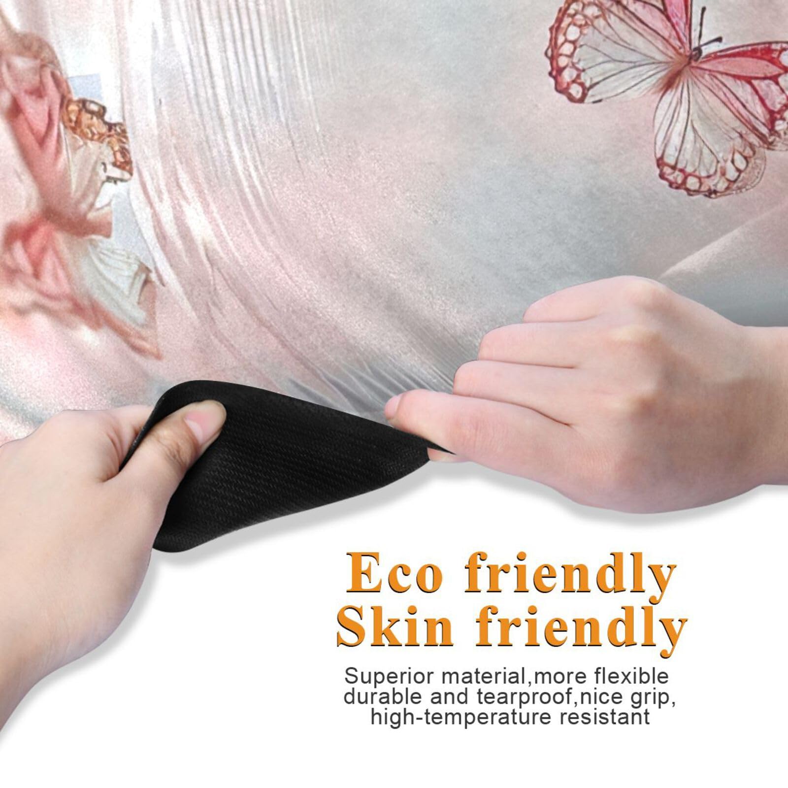 Jihqo Beautiful Butterfly Landscape Yoga Mat Non-slip Exercise Mat for Hot Yoga Workout, Pilates and Fitness 70.8