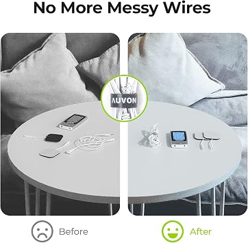 AUVON Durable TENS Unit Electrode Lead Wire for TENS EMS Units, 2 Pack | Lead Wires with 40,000+ Bends (10X Durability), Compatible with Electric Muscle Stimulators in 2.35mm Plugs & 2mm Pin Pads