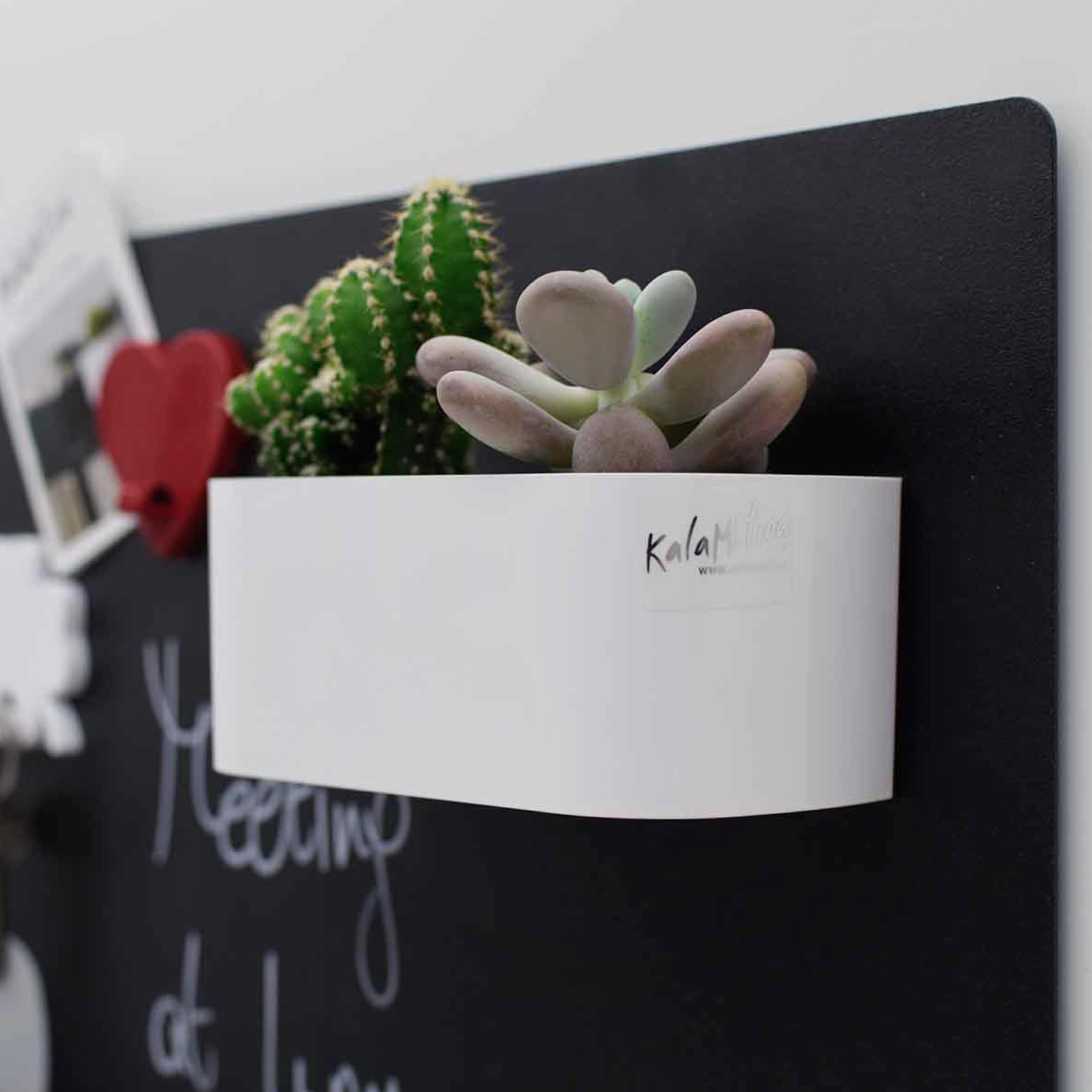 KalaMitica - Magnetische pennenhouder, markeerhouder, bloempot - container voor magneetbord, koelkast en ander magnetisch oppervlak - 13,8 x 6,7 x 5,7 cm - zwart