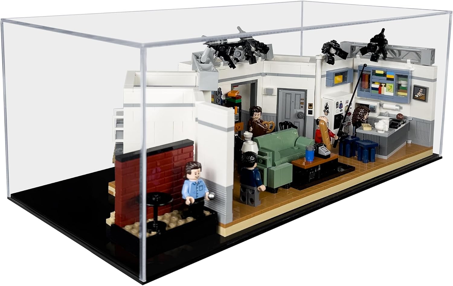 Assembly-Free Acrylic Display Case for Seinfeld #21328, Permanently Assembled Dustproof Display Case, 95% UV Protection, 3/5mm Thickness, for Lego Seinfeld 21328
