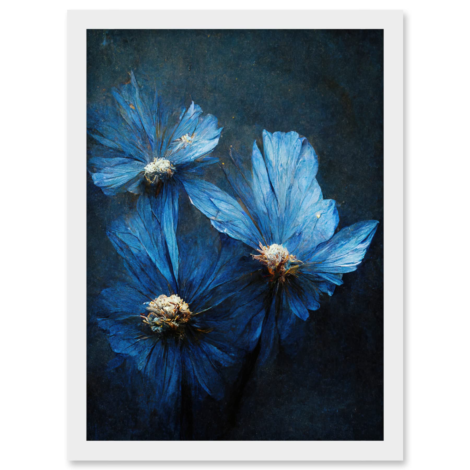 Doppelganger33 LTD Simple Elegant Cornflower Artwork Framed A3 Wall Art Print