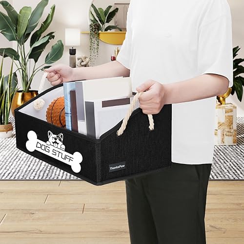 Miniatura 3 de Caja de juguetes de tela plegable para perros y contenedor de almacenamiento con asa, cesta trapezoidal, organizador de pecho para juguetes, mantas
