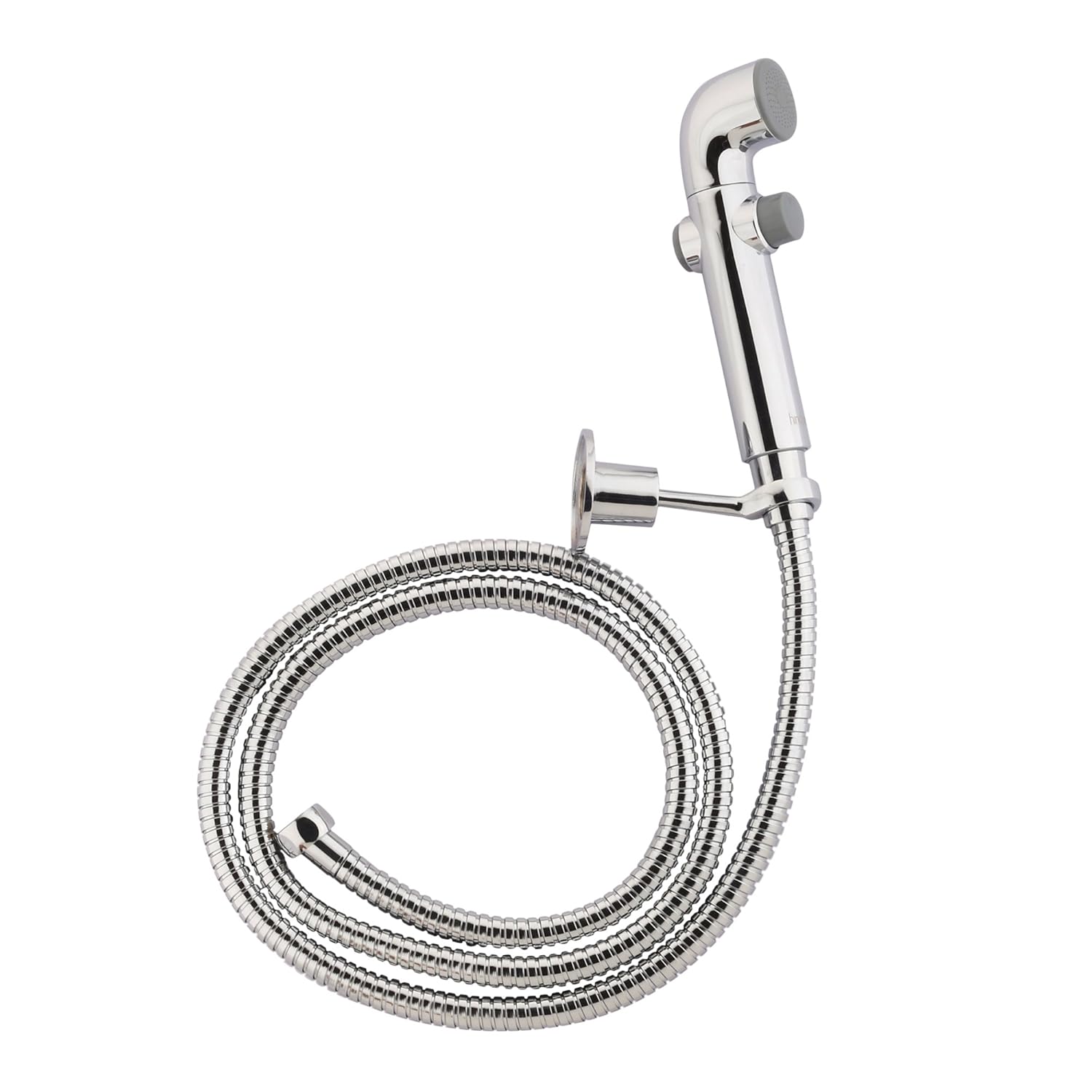 Hindware F160059CP Health Faucet with 1.5M Flexible Hose and Hook Jet Spray for Toilet