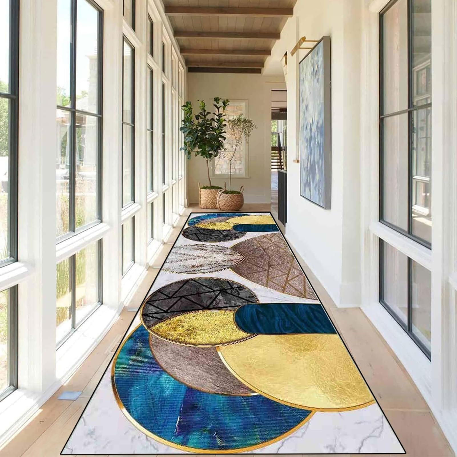 Tapis de couloir lavable pour une cuisine et un salon chaleureux au quotidien