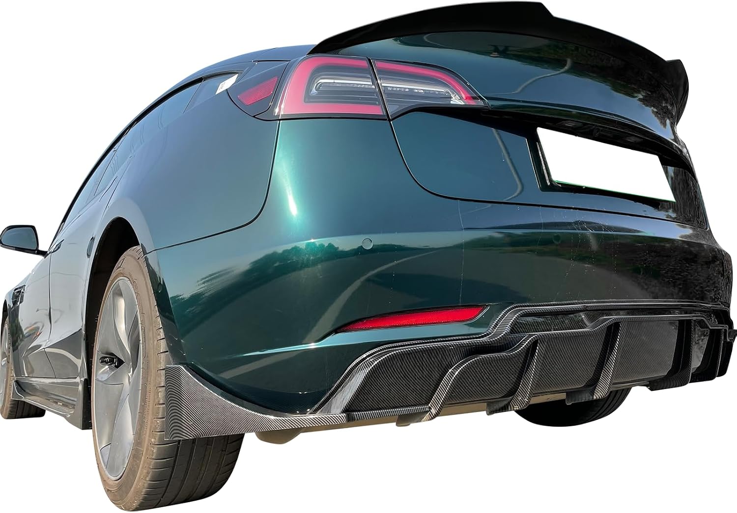 IKON MOTORSPORTS, Trunk Spoiler Compatible with 2017-2023 Tesla Model 3, Gloss Black ABS Plastic IKON Style Rear Spoiler Wing, 2018 2019 2020