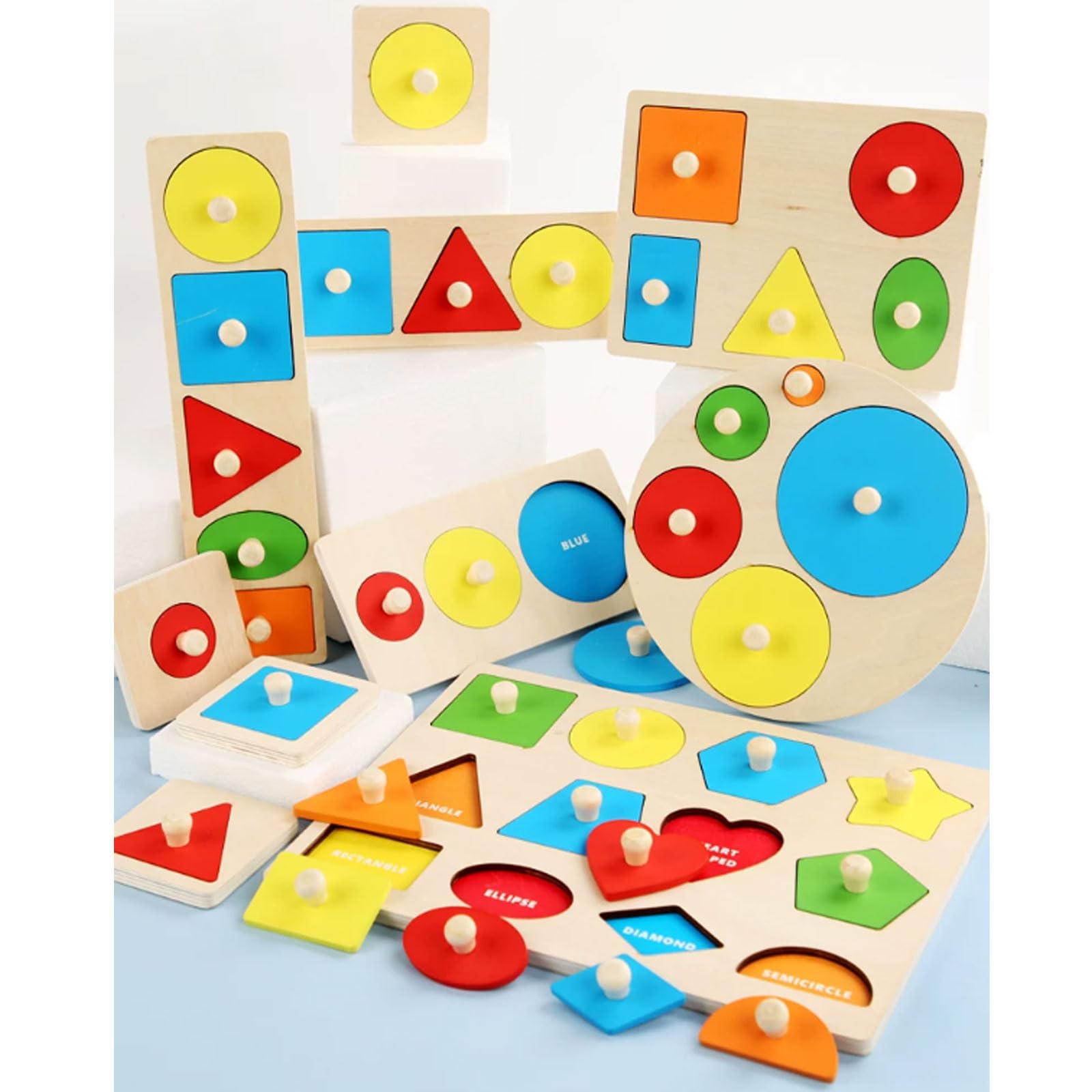 Puzzle en Bois Montessori avec Formes à encastrer