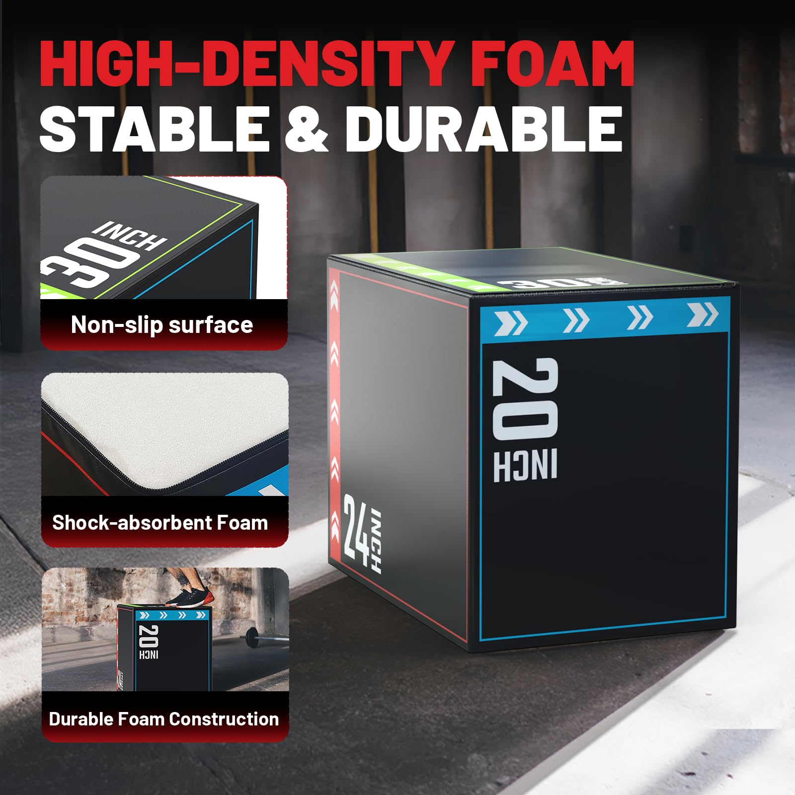 Box Jumps For Home Gym Epic Fitness Foam Jump Box Papababe 3-in-1 ...