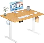 DUMOS 40 Inch Bureau électrique debout réglable en hauteur, assis pour tenir debout postes de travail d'ordinateur PC Table Accueil Bureau Écrire des bureaux de jeux avec préréglages de mémoire pour le paillasson, chambre à coucher, noir