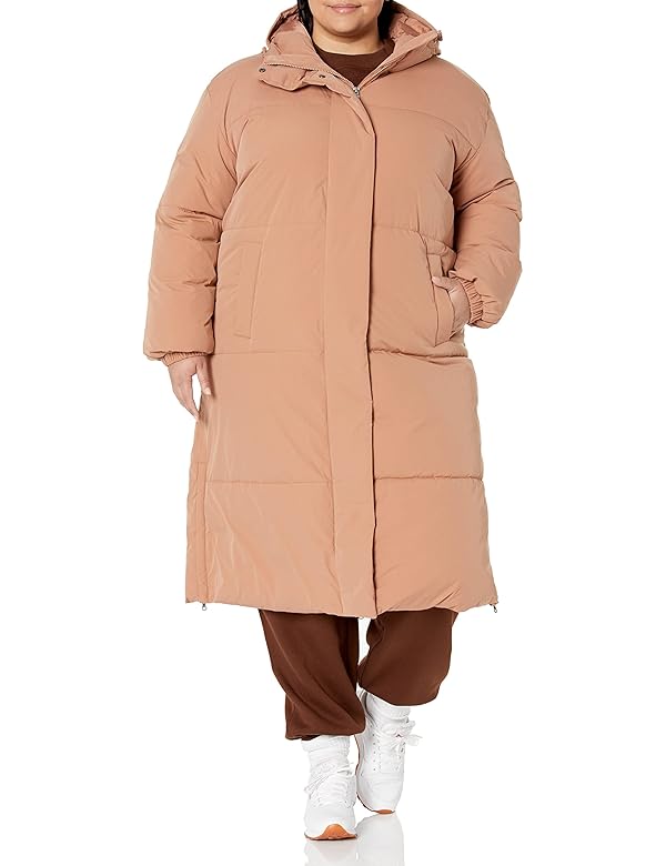 Amazon Essentials Women's Oversized Long Hooded Insulated Puffer Jacket (Available in Plus Size), Light Brown, XX-Large by Amazon Essentials - Image 5