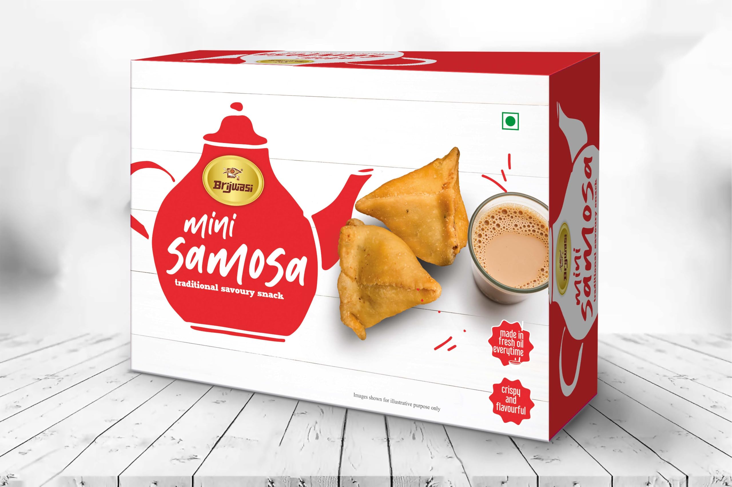 Brijwasi Mini Samosa – Authentic Indian Bite-Sized Savoury Snack with Spiced Filling, Crispy Golden Pastry, Perfect Ready-to-Eat Tea-Time Delight, 500g-image-25