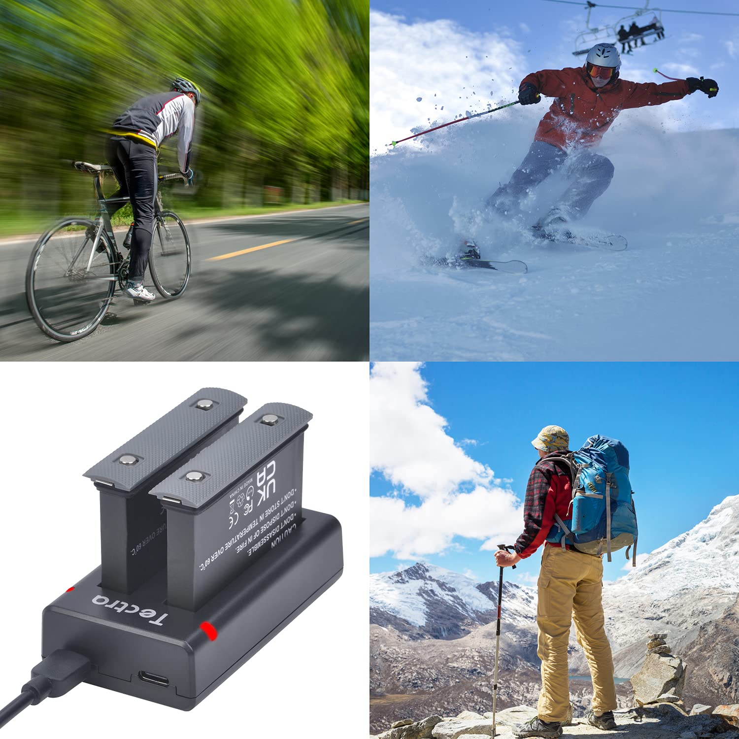 Batería de 1800 mAh y cargador dual compatible con cámara Insta360 ONE X2 ONLY (no resistente al agua) 7