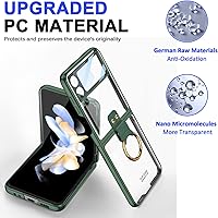 Vista 3 de Miimall Funda para teléfono Samsung Galaxy Z Flip 4, Z Flip 4 con anillo + protector de pantalla de vidrio templado, funda protectora delgada
