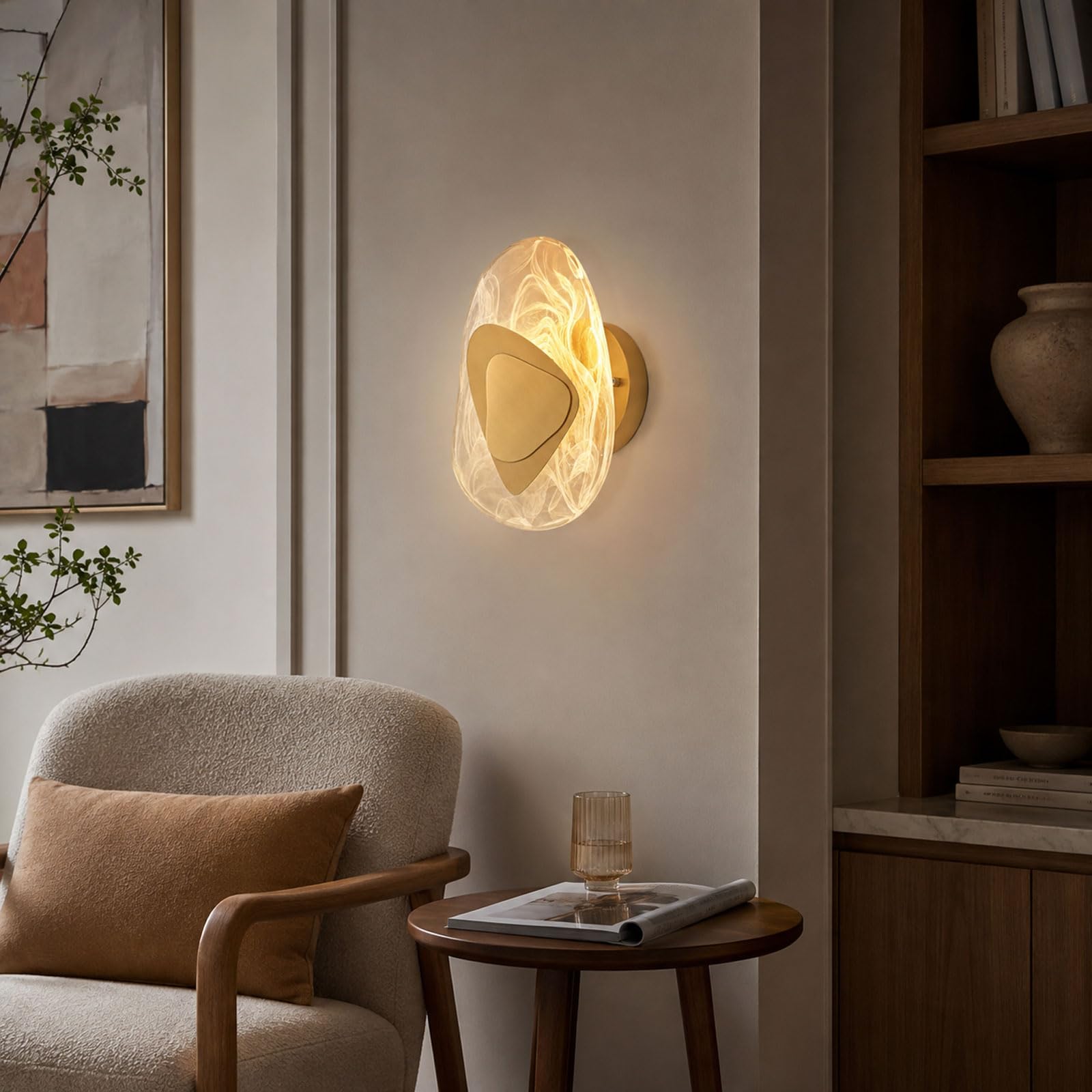 Lampada da Parete in Vetro,LED 6W,Irregolare Artistico Applique