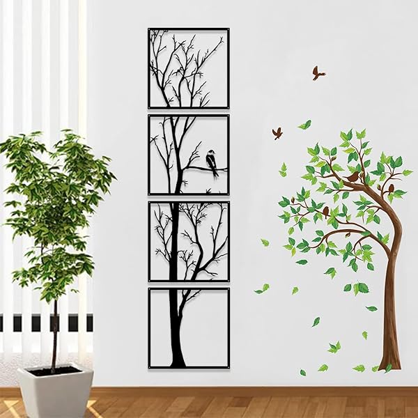 Pduoduo Metal Tree Wall Art Set for Home Decoration