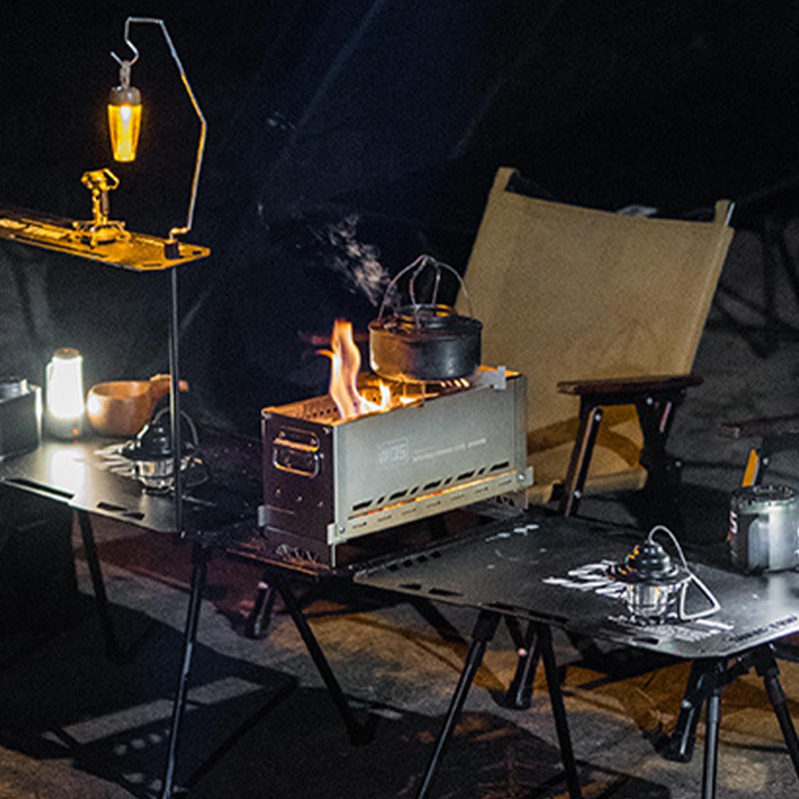 Piec Turystyczny Przenośne Naczynia Kuchenne Ze Stali Nierdzewnej Odporne | Piec Do Gotowania W Namiocie do Campingu, na świeżym powietrzu, na Piknik, do Namiotu, na Turystykę Pieszą i w