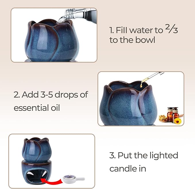 Difusor de Aromas de Cerámica ComSaf con Portavelas miniatura 7