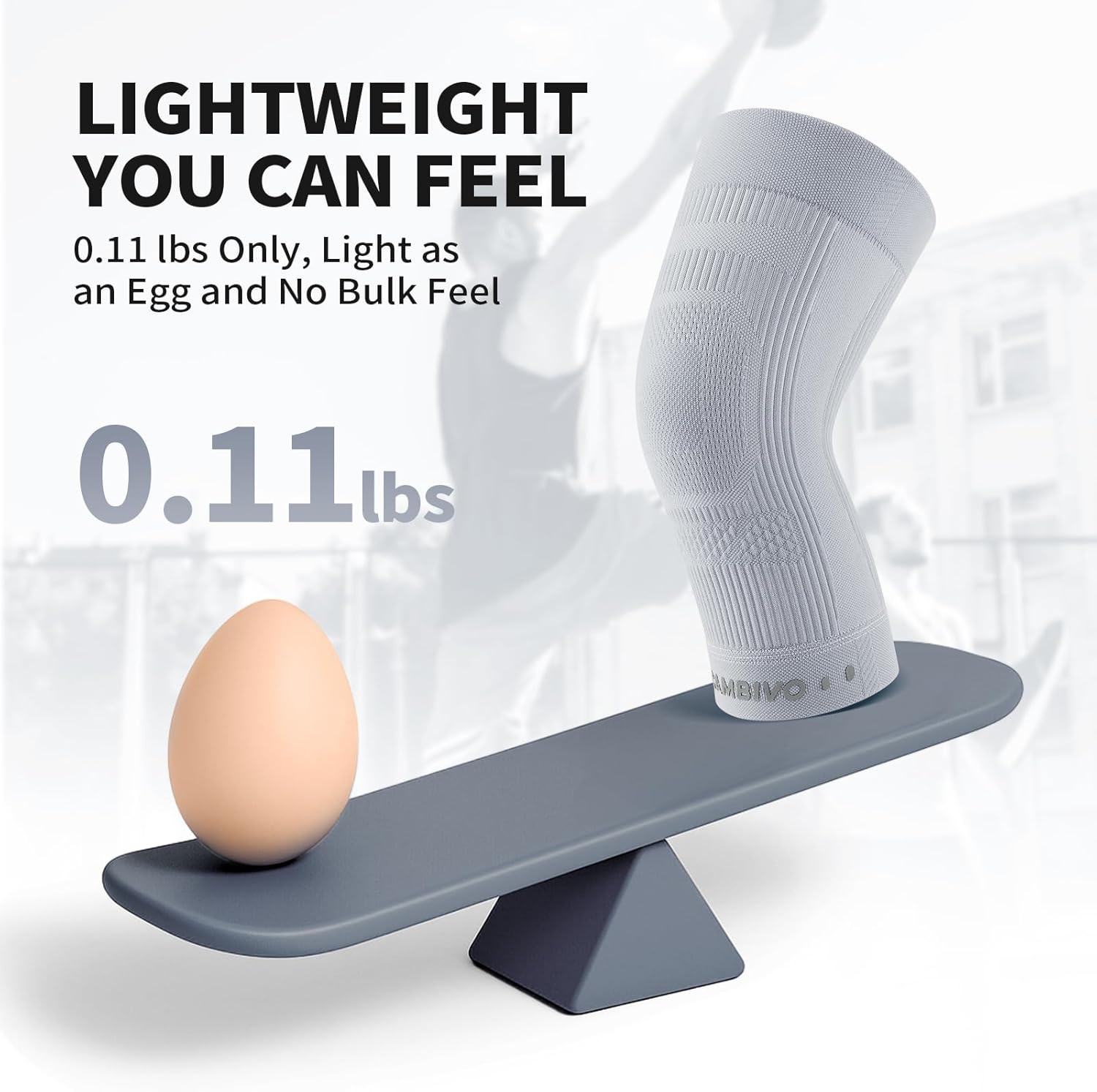 CAMBIVO Elite Motion Series Knee Brace for Women and Men (2 Pack), Ultra-Thin Lightweight Knee Compression Sleeve with Reflective Design for Pain Relief, Running, Workouts, Daily Use (Gray, Large) - Image 4