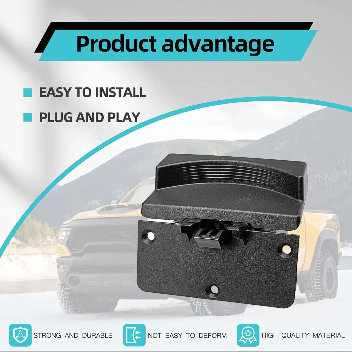 5RQ83TX7AC Interior Armrest Console Latch, Compatible with D0dge Ram 1500 Classic 2013-2018, 2500 2013-2017, 3500 2014-2017, 4500/5500 2015-2017, Armrest Lid Latch Black