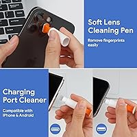 Vista 4 de Kit de limpieza de teléfono 12 en 1, kit de limpieza para Airpods, limpiador de puertos para iPad/teléfono, herramienta de reparación y restauración