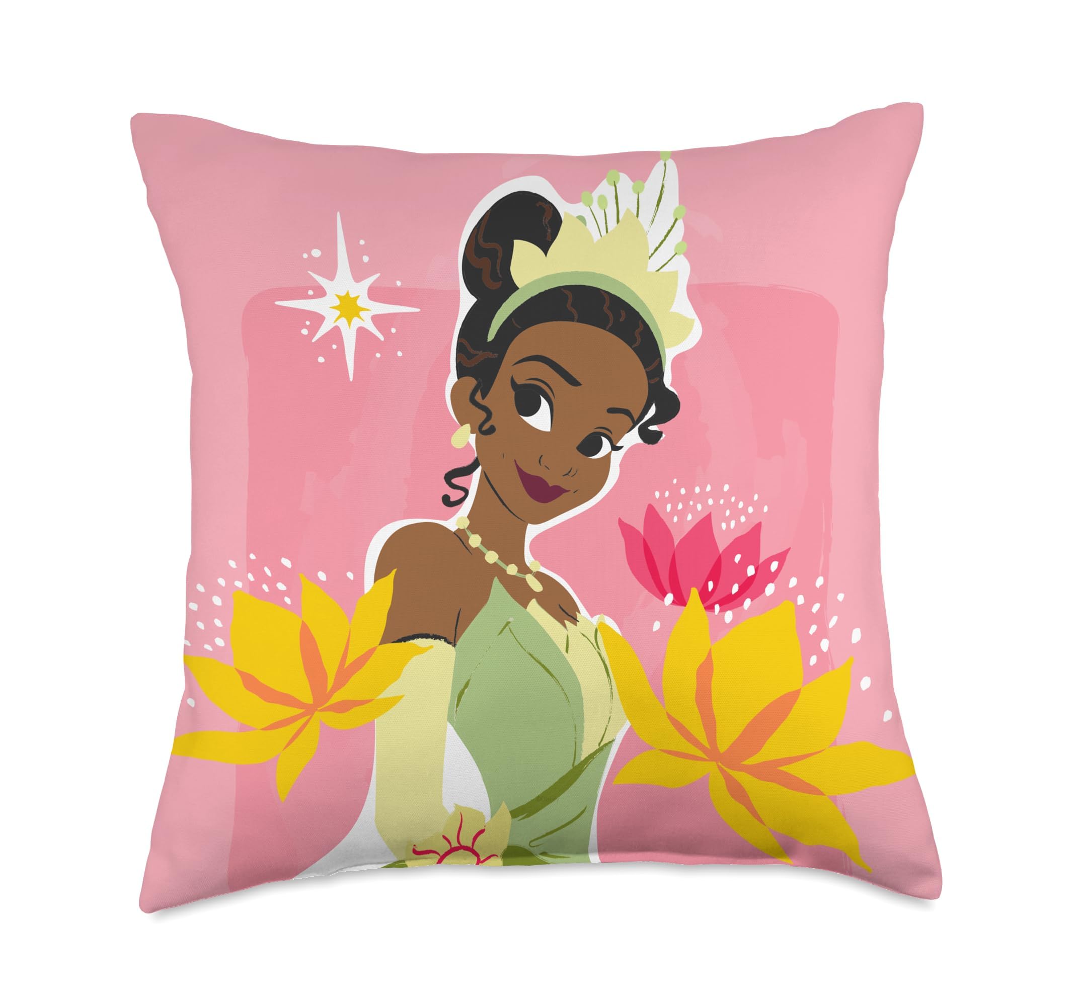 Coussin Tiana Disney rose pour décorer une chambre d'enfant féerique