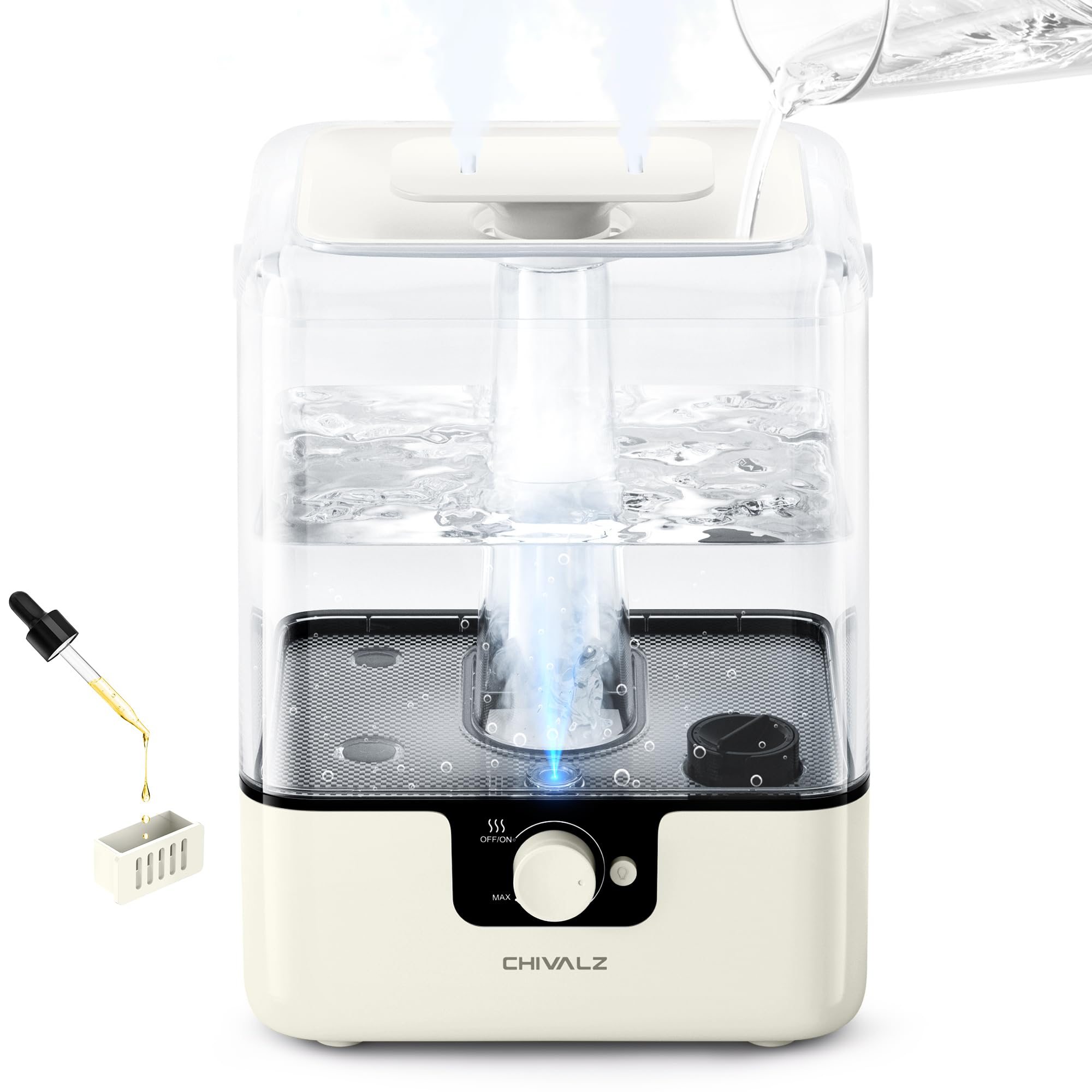 CHIVALZ Humidifiers for Bedroom, 9.37 * 7.4 * 12.67 inch, YZY6001-KC