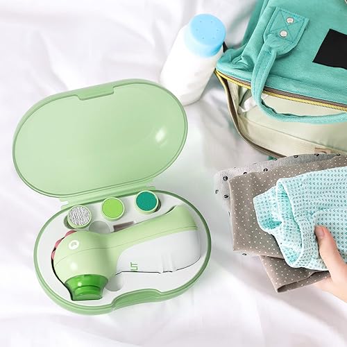 Miniatura 8 de Cortauñas eléctrico para bebés, cortaúñas para bebés con luz LED y cubierta de molienda, juego de adornos y esmalte para recién nacidos, niños