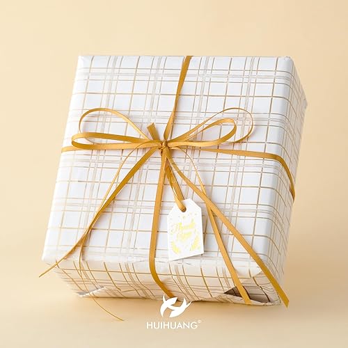 Miniatura 4 de HUIHUANG Cinta dorada satinada de 18 pulgadas, rollo de 100 yardas, doble cara, manualidades, envoltura de regalos, lazos de bricolaje, decoración,