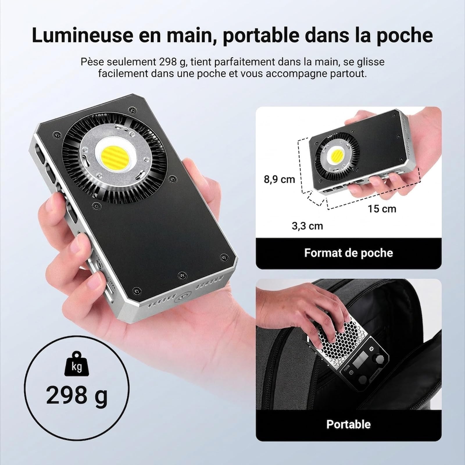 NEEWER FS60B Lampe LED Bicolore 60W Compacte avec App/Panneau