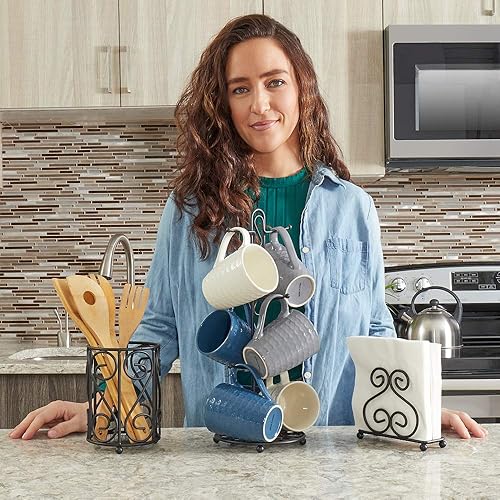 Miniatura 5 de Home Basics Encimera de diseño de desplazamiento, soporte para cubiertos (negro)