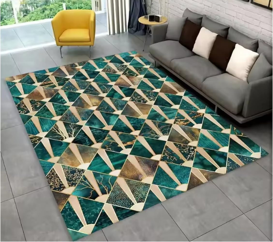 Tapis abstrait moderne pour salle de jeux et salon dynamique avec sol antidérapant