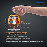 Vista 7 de Elitech Digital Manifold Gauge for HVAC, Refrigeration & AC Systems - Supports R410A/R454B/R134 etc. Refrigerants, Pressure & Temperature