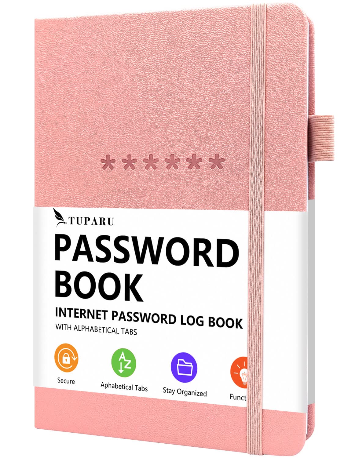 Password Book with Alphabetical Tabs – Hardcover Internet Address & Password Organizer – Password Keeper Notebook for Computer & Website – 5.2 x 7.6" Log-in Password Journal w/Thick Paper (Pink)