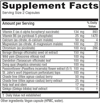 Vitanica Women's Phase I, Premenstrual Support, Vegan, 60 Capsules