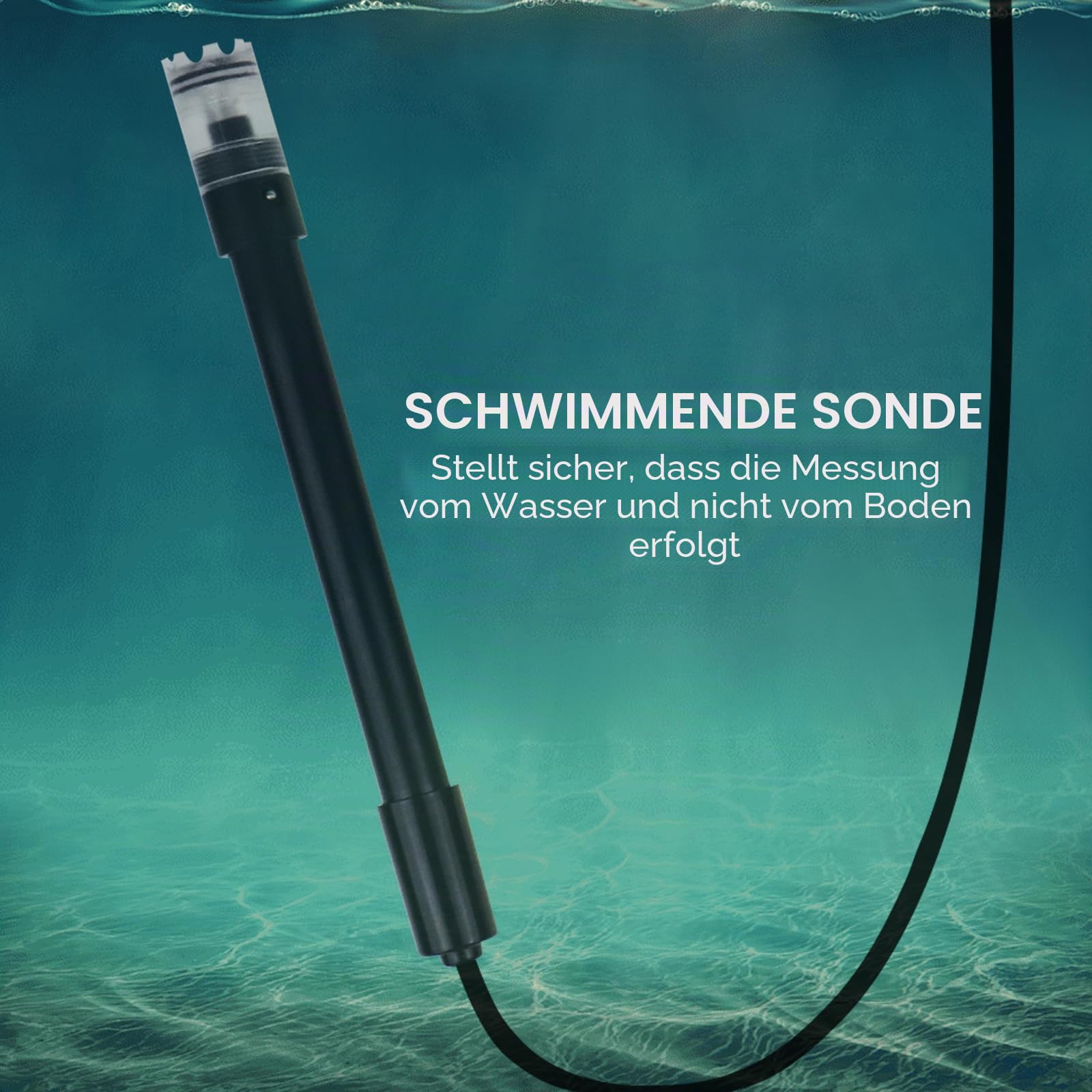 Digitales, wiederaufladbares Messgerät für gelösten Sauerstoff | Präziser DO-Tester mit selbstschwimmender Sonde, langem Kabel, LCD und umweltfreundlicher Batterie | Ideal für Fischtanks, Hydrokulture