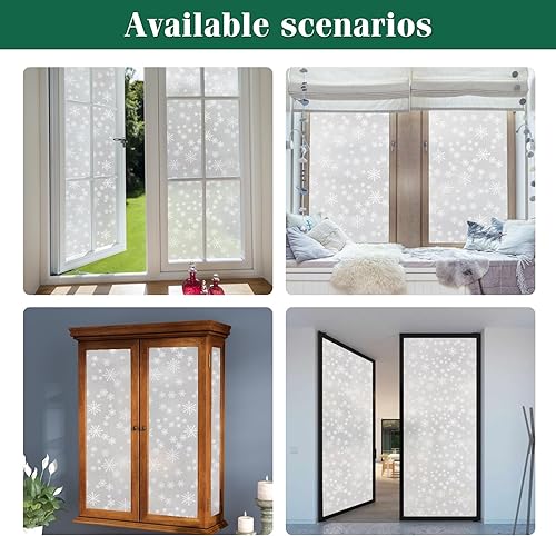 Miniatura 7 de WPCTEV Película esmerilada no adhesiva para ventana, película esmerilada de privacidad, autoestática, película de vidrio Vinly anti UV, decorativa