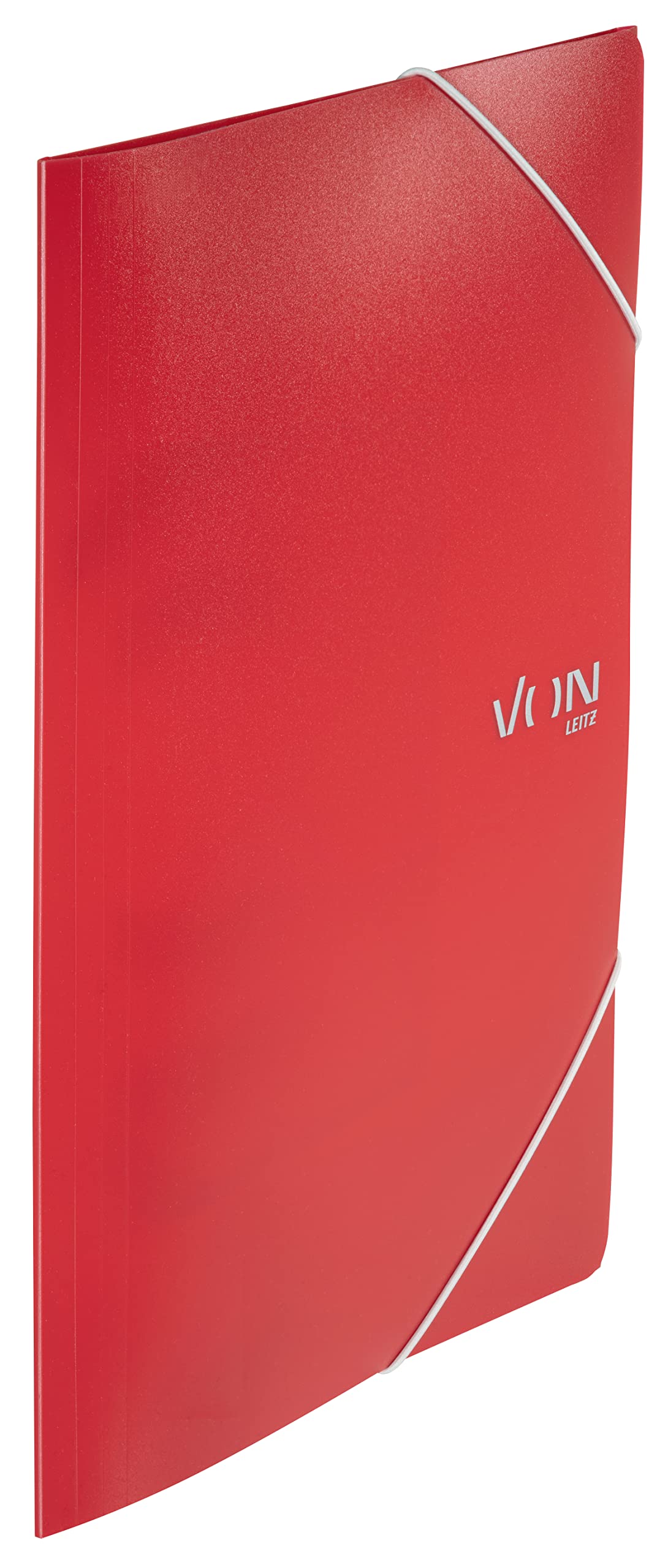 VON Leitz 30070025 A4 Folder with Elastic Band, Polypropylene Plastic, for 150 Sheets, 3 Flaps, Folder with Elastic Band