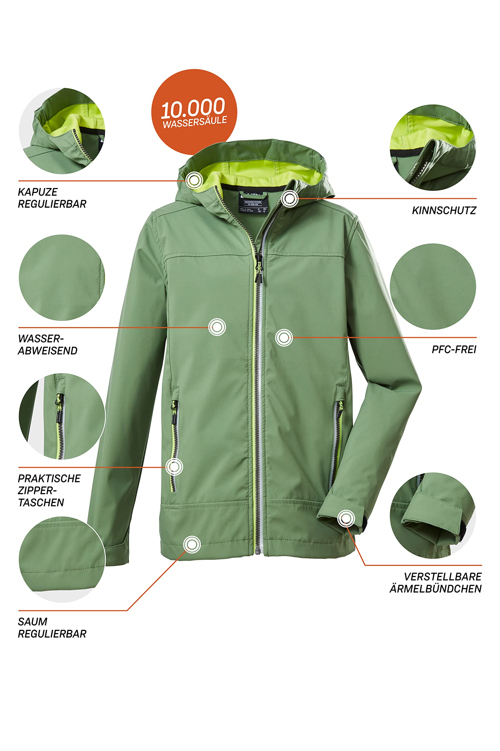 Killtec Kos 218 Bys Sftshll Jckt Giacca softshell/giacca outdoor con cappuccio Bambini e ragazzi