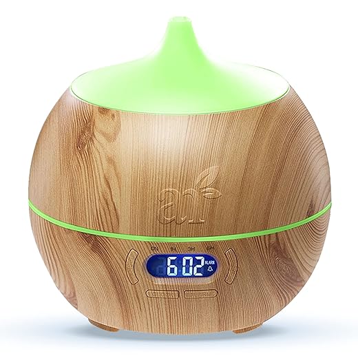artnaturals Essential Oil Diffuser and Humidifier with Bluetooth Speaker Clock - (13.5 Fl Oz / 400ml Tank) - Electric Cool Mist Aromatherapy for Office, Home, Bedroom, Baby Room