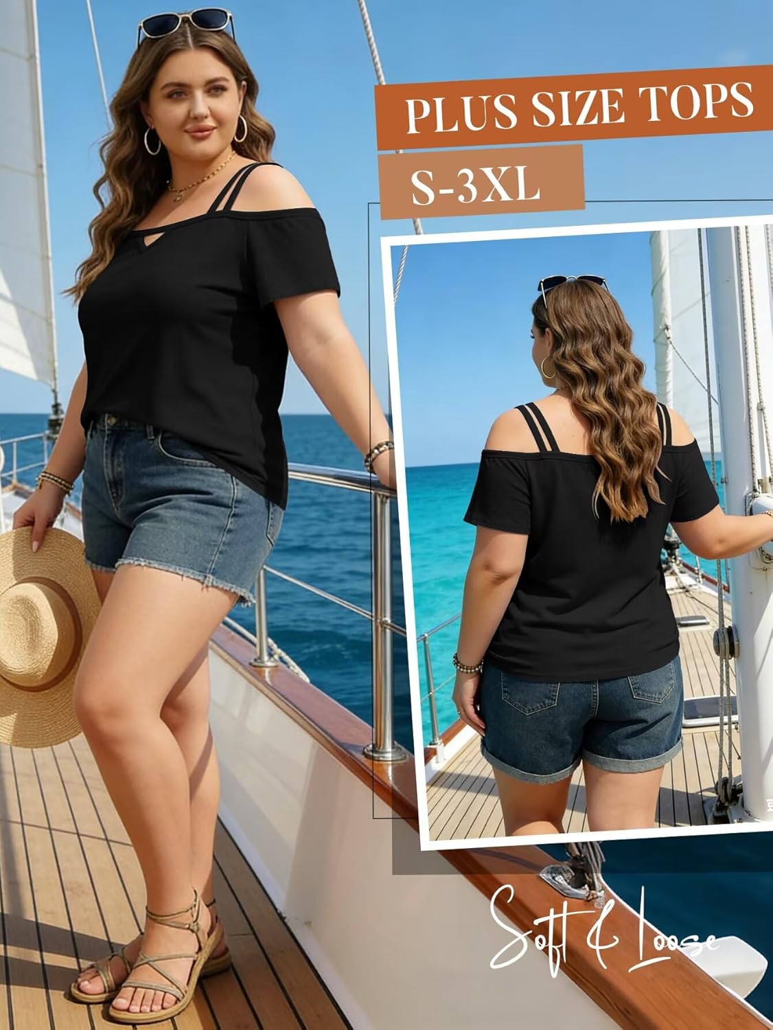 Bliwov Womens Cold Shoulder Tops Short Sleeve Cute Sexy Summer Spring Beach Vacation T Shirts Fashion Outfits Basic Clothes - Image 5