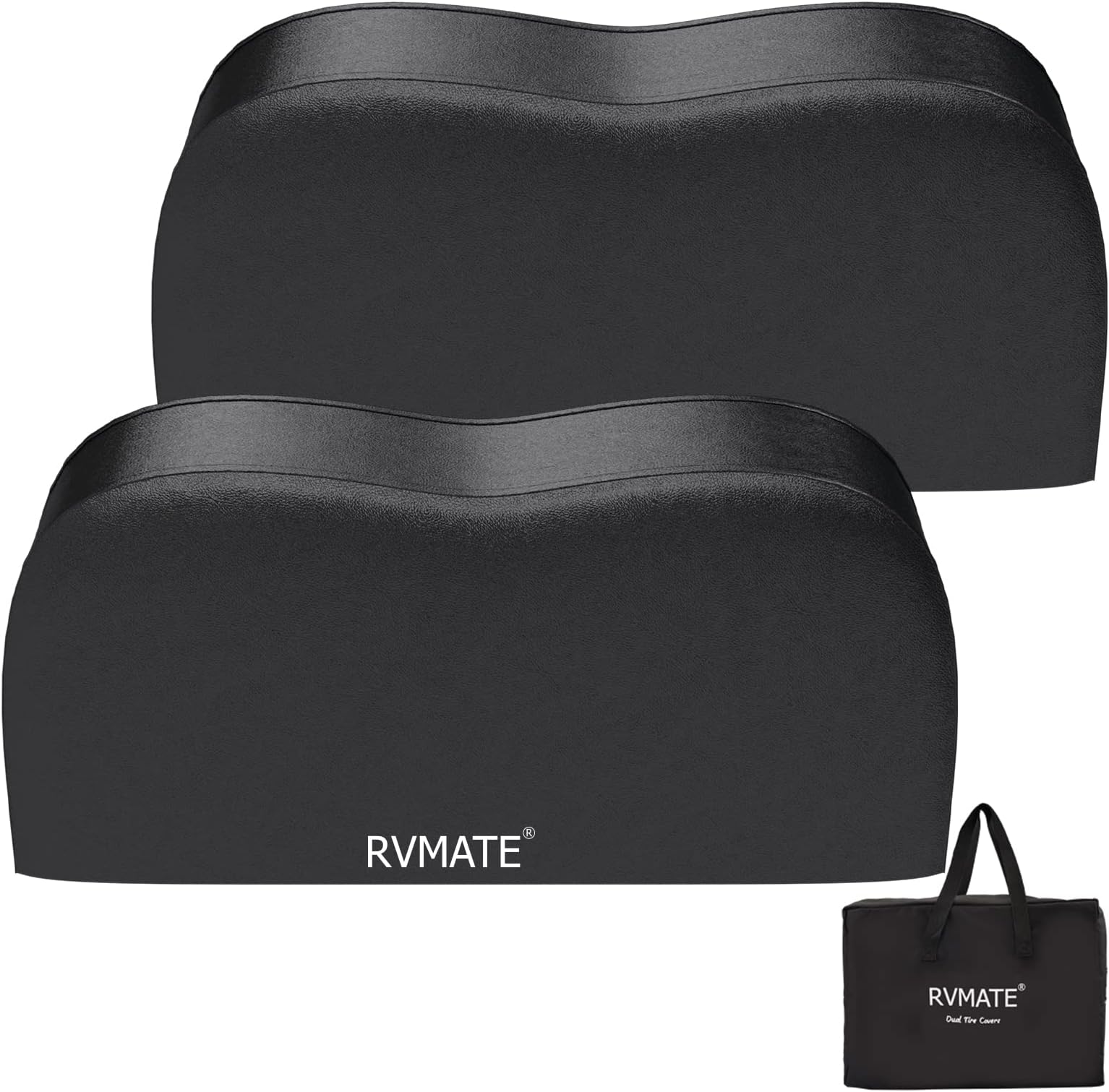 RVMATE RV Tire Covers, Dual Axle Wheel Cover (2 Pack) Fits 27"-30" Diameter Tires, Waterproof Anti-UV Black Dual Tire Covers RV Accessories for Truck/Trailer